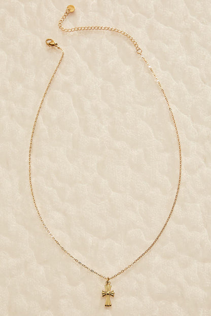 Versona waterproof gold cross pendant necklace GOLD