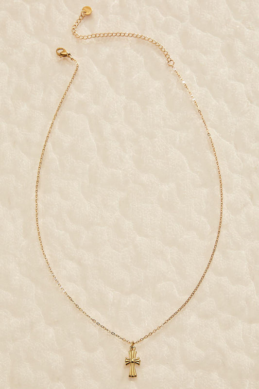 Versona waterproof gold cross pendant necklace GOLD