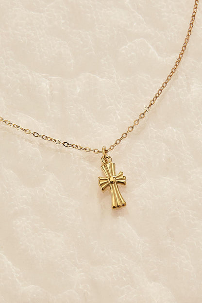 Versona waterproof gold cross pendant necklace GOLD