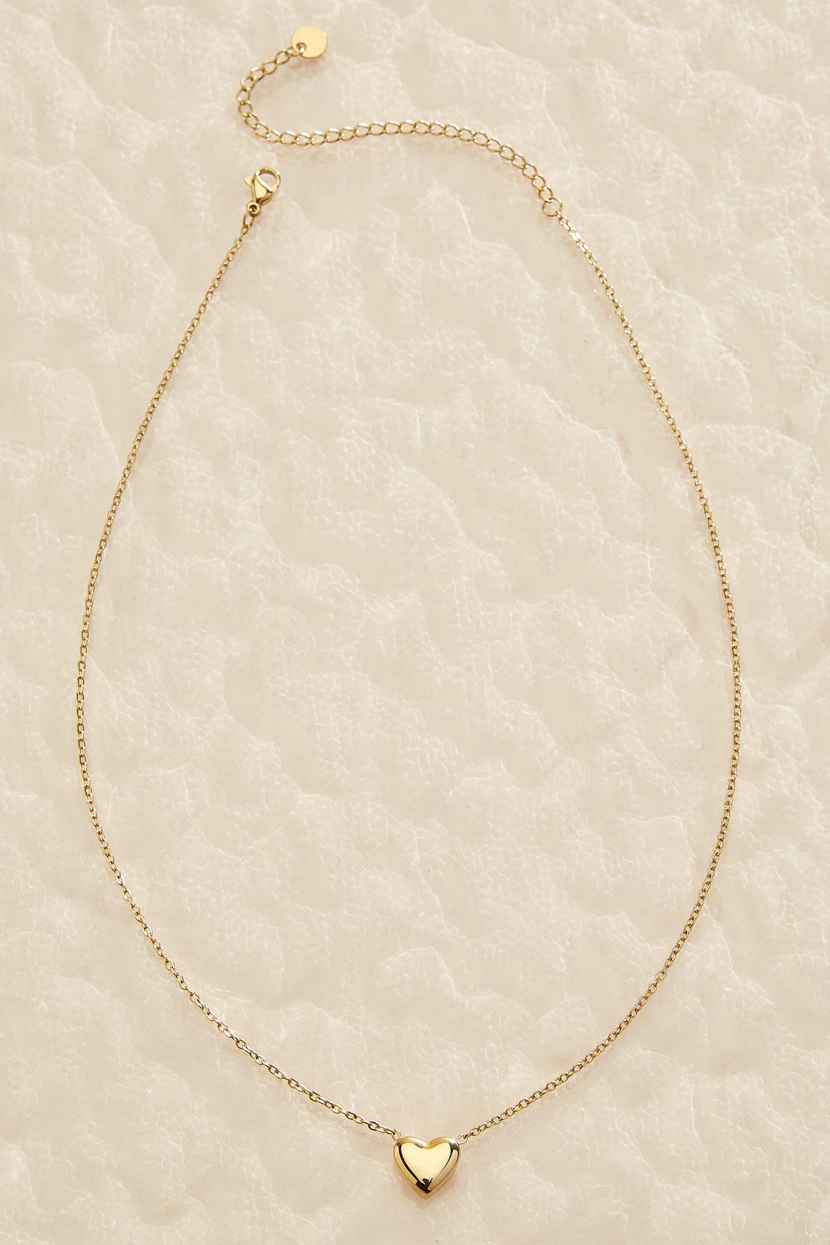 Versona waterproof heart pendant necklace GOLD