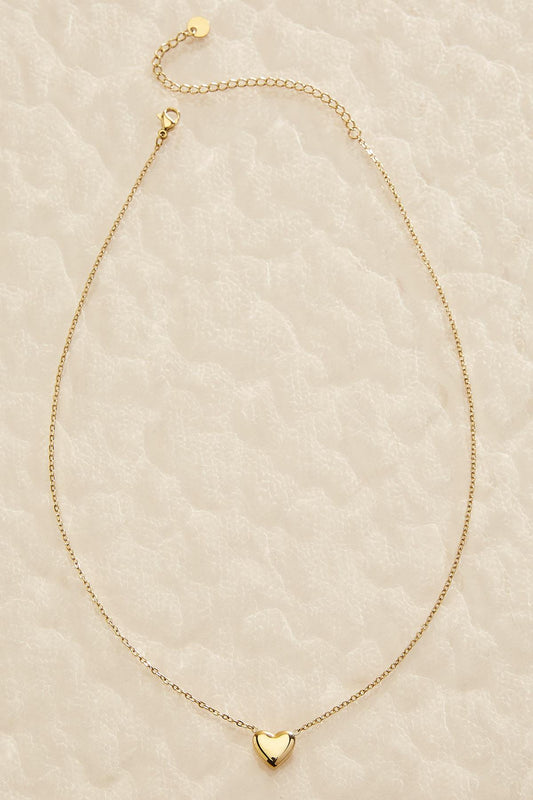 Versona waterproof heart pendant necklace GOLD