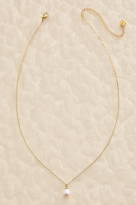 Versona waterproof freshwater pearl pendant necklace GOLD