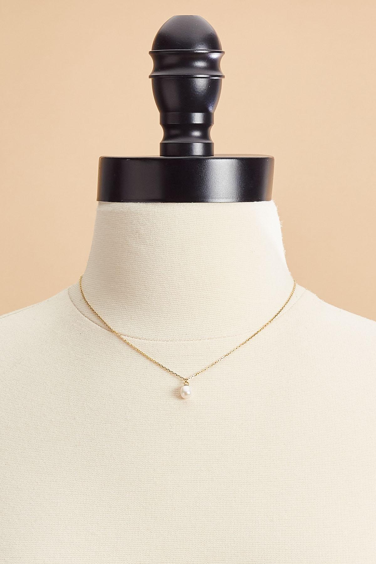 Versona waterproof freshwater pearl pendant necklace GOLD