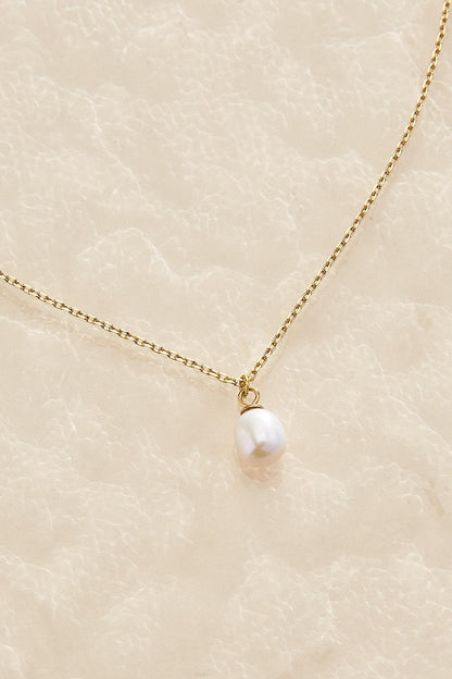Versona waterproof freshwater pearl pendant necklace GOLD