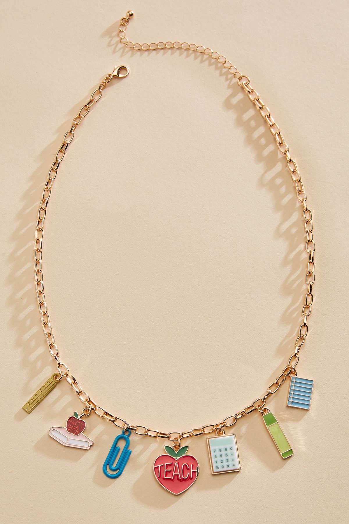 Versona enamel teacher icon charm necklace MULTI_SPRING
