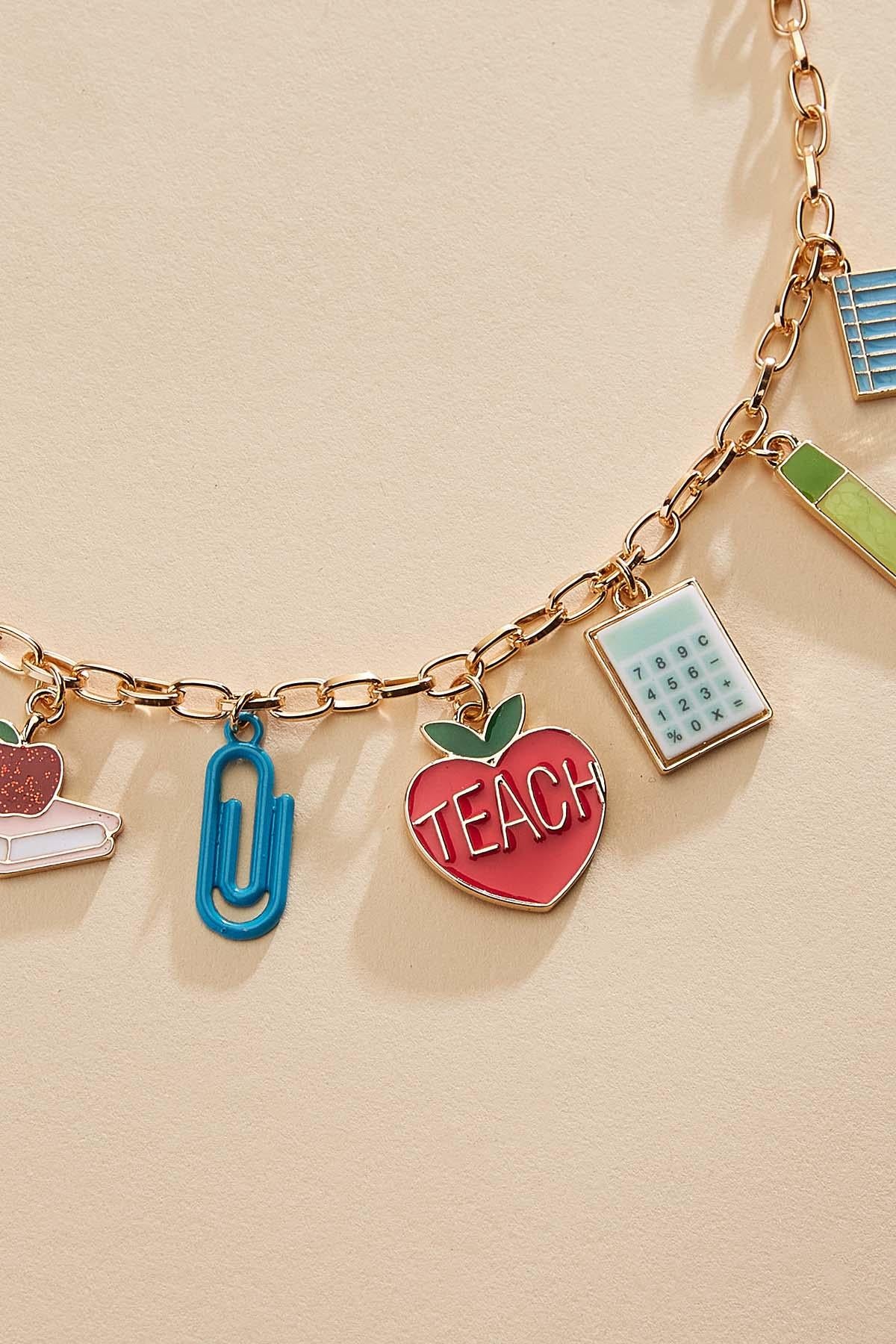 Versona enamel teacher icon charm necklace MULTI_SPRING