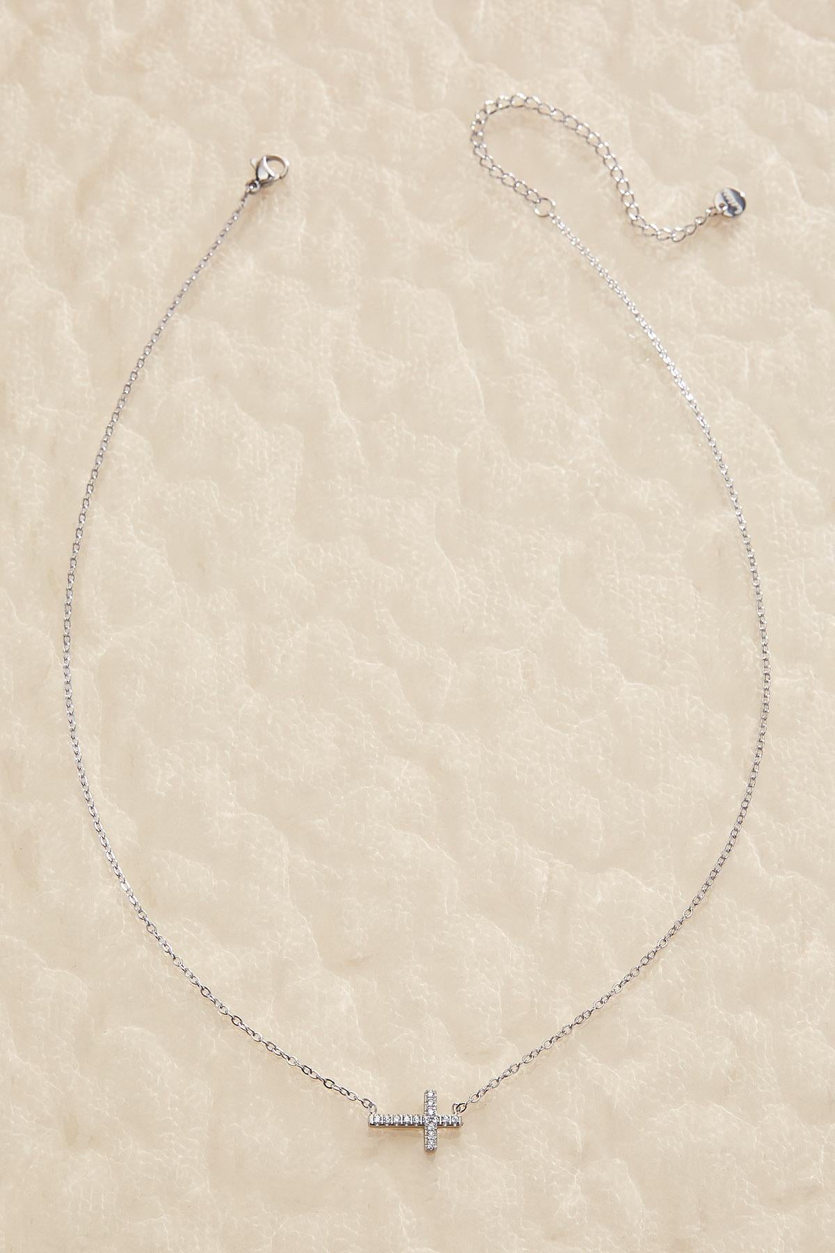 Versona waterproof cross pendant necklace SILVER