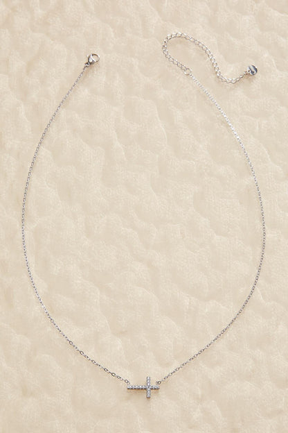 Versona waterproof cross pendant necklace SILVER