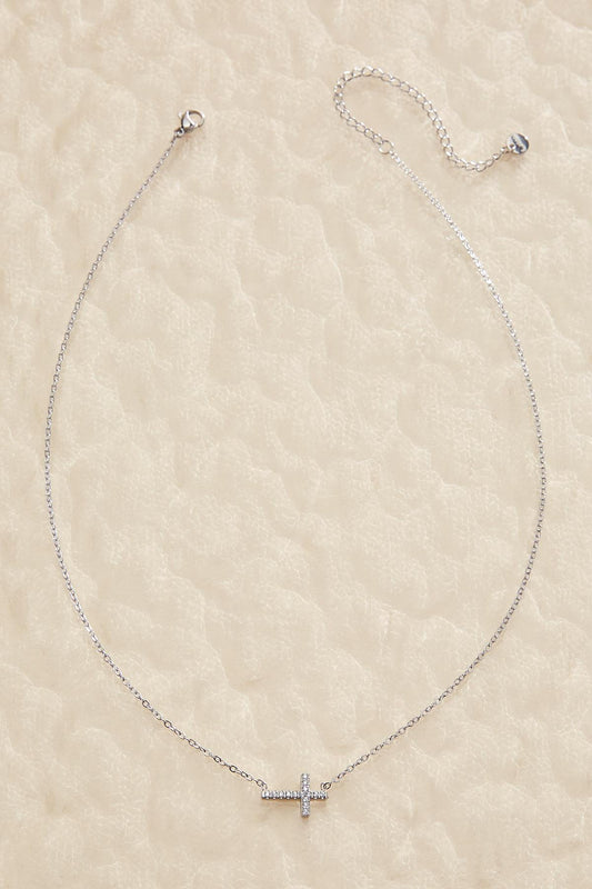 Versona waterproof cross pendant necklace SILVER