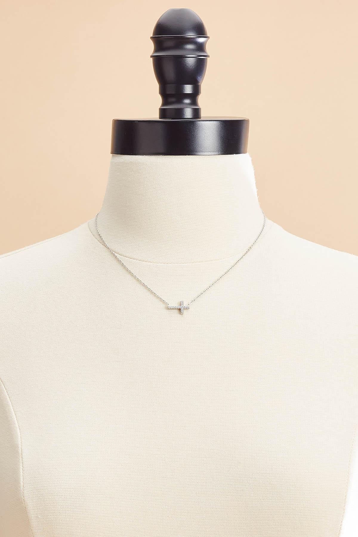 Versona waterproof cross pendant necklace SILVER