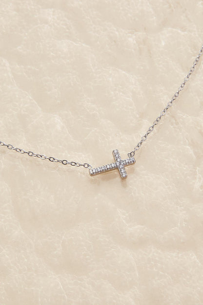 Versona waterproof cross pendant necklace SILVER