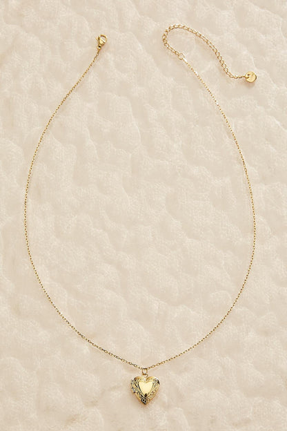 Versona waterproof heart locket necklace GOLD