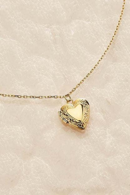 Versona waterproof heart locket necklace GOLD