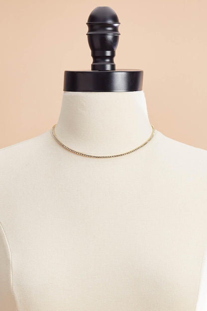 Versona waterproof glass stone chain necklace GOLD