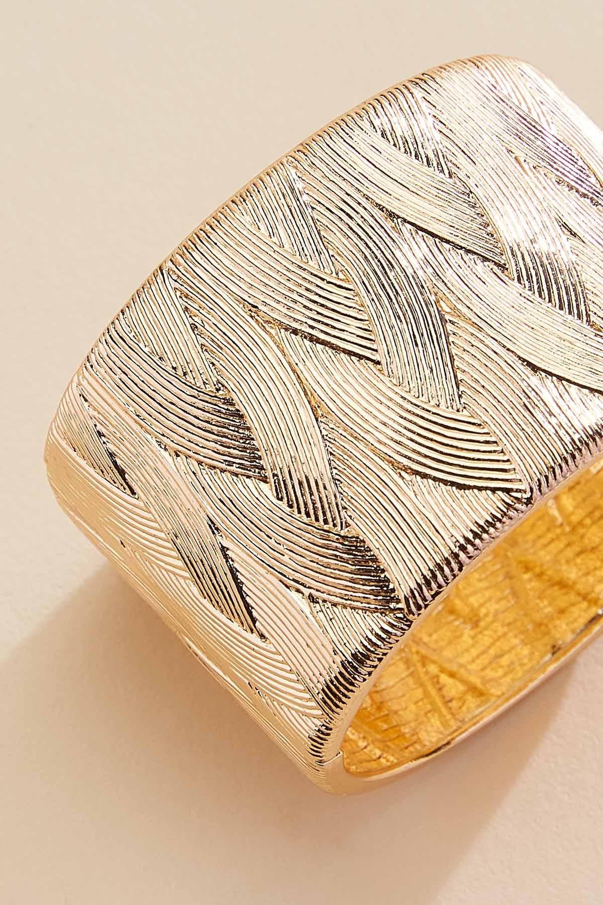 Versona wavy textured gold cuff bracelet GOLD