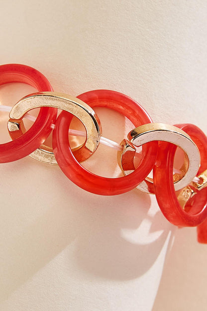 Versona lucite gold link stretch bracelet HABANERO