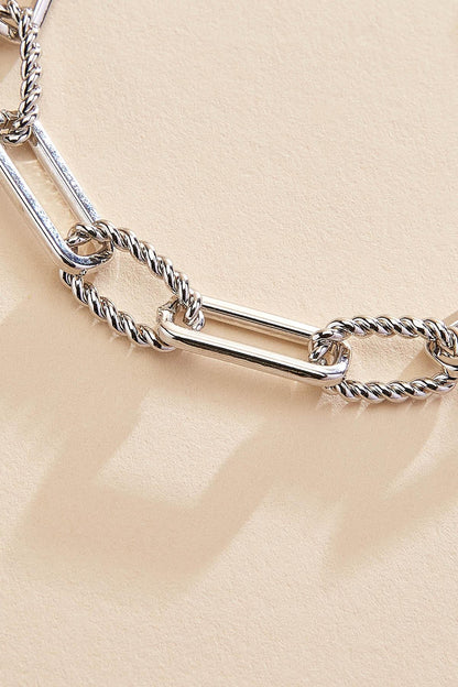 Versona silver textured chain link bracelet SILVER