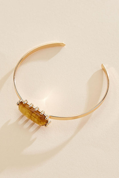 Versona amber resin stone cuff bracelet TORTOISE_SHELL
