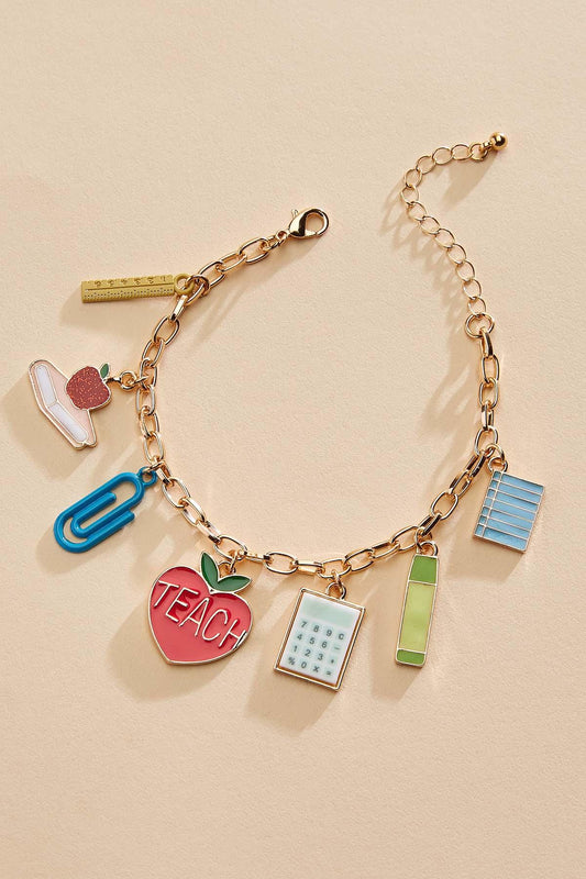 Versona enamel teacher icon charm bracelet MULTI_SPRING