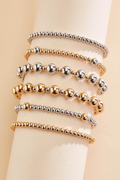 Versona two tone ball beaded bracelet set TWO_TONE