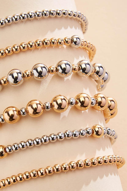 Versona two tone ball beaded bracelet set TWO_TONE