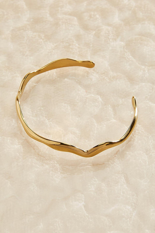 Versona waterproof adjustable wavy cuff bracelet GOLD