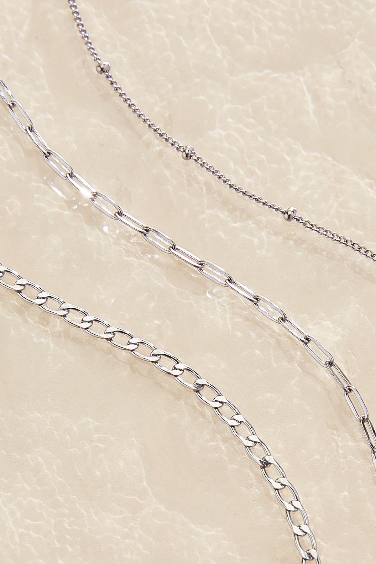 Versona waterproof stainless steel chain bracelet set SILVER