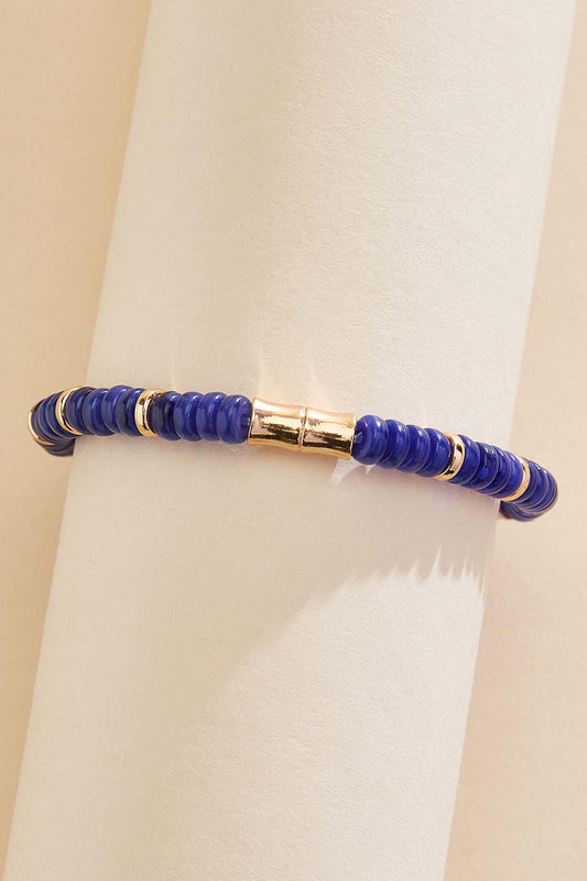 Versona blue gold link beaded bracelet ELECTRIC_STORM