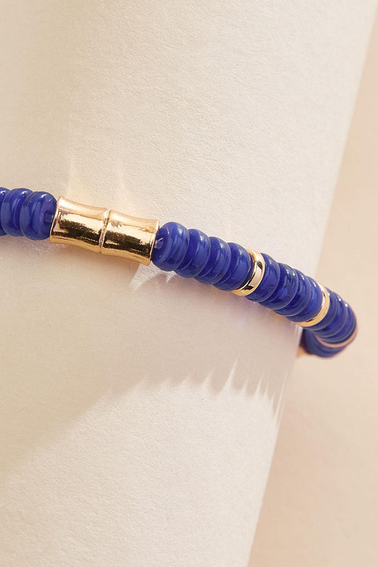 Versona blue gold link beaded bracelet ELECTRIC_STORM