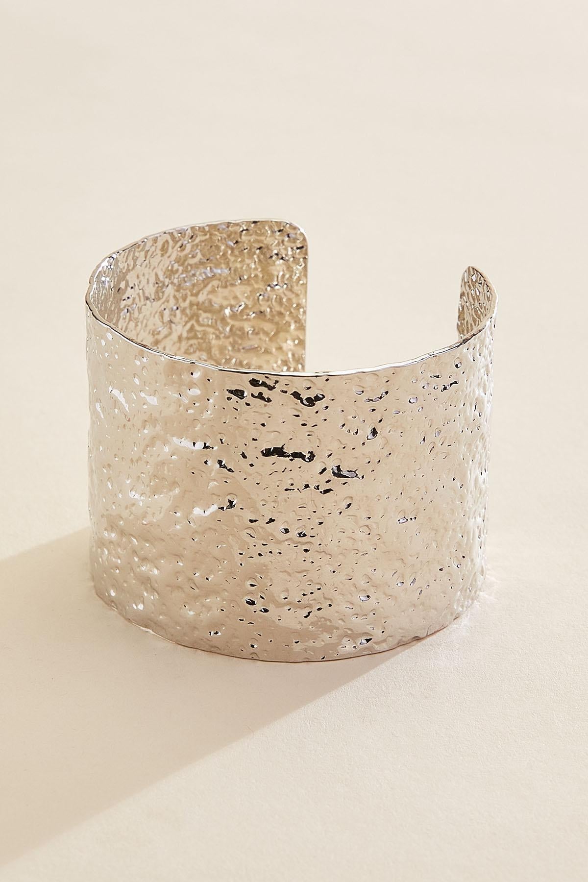 Versona hammered silver cuff bracelet SILVER