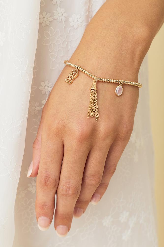 Versona 2026 grad gold stretch charm bracelet GOLD