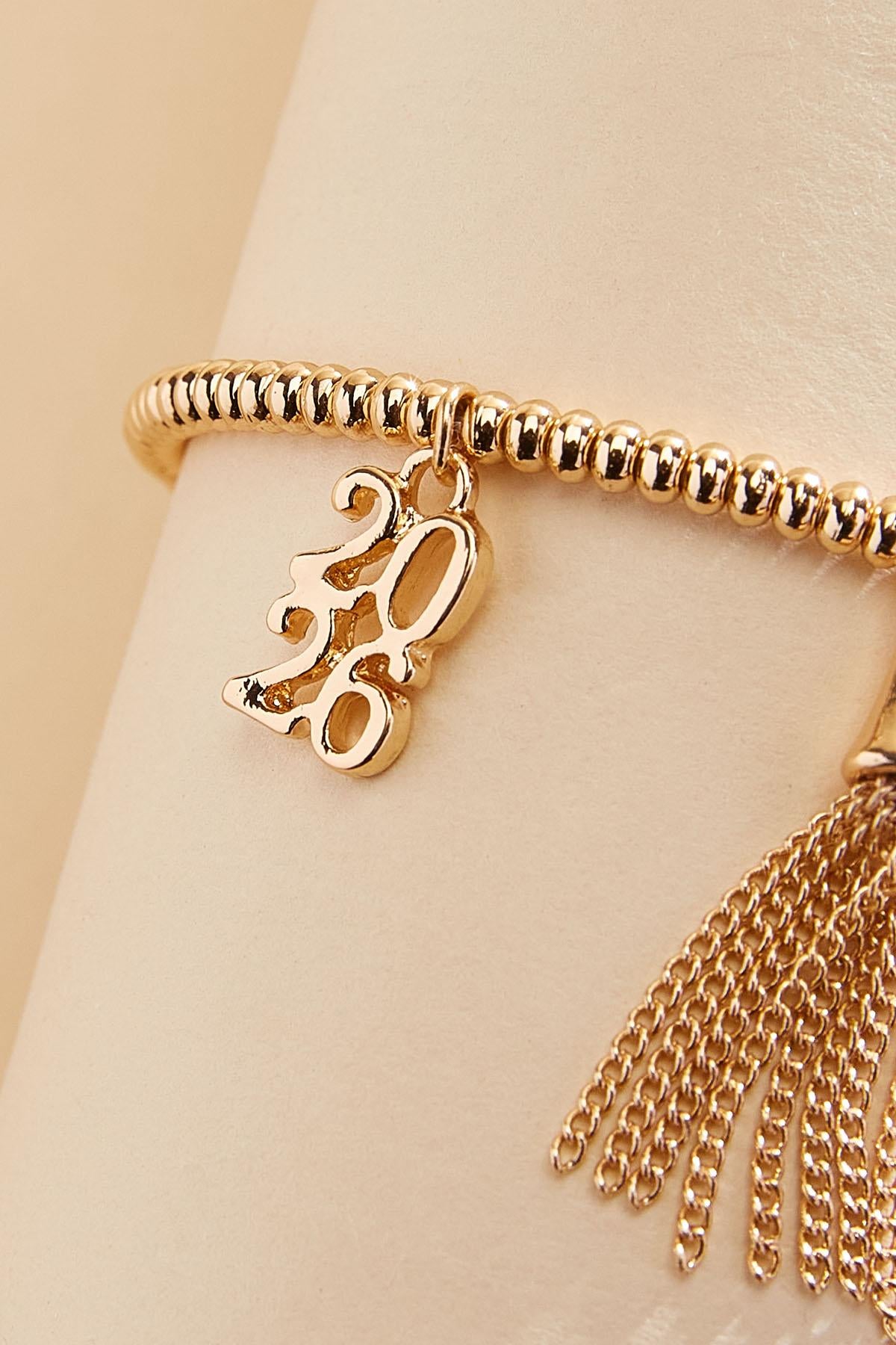 Versona 2026 grad gold stretch charm bracelet GOLD