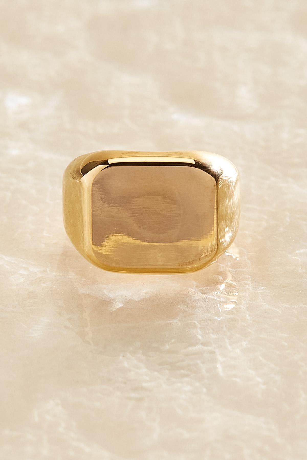 Versona waterproof gold signet pinky ring GOLD