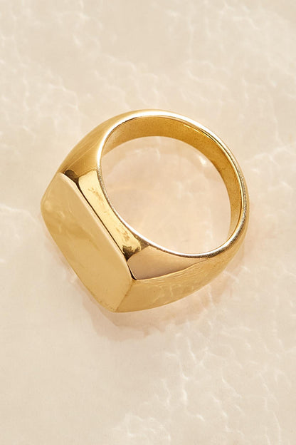 Versona waterproof gold signet pinky ring GOLD