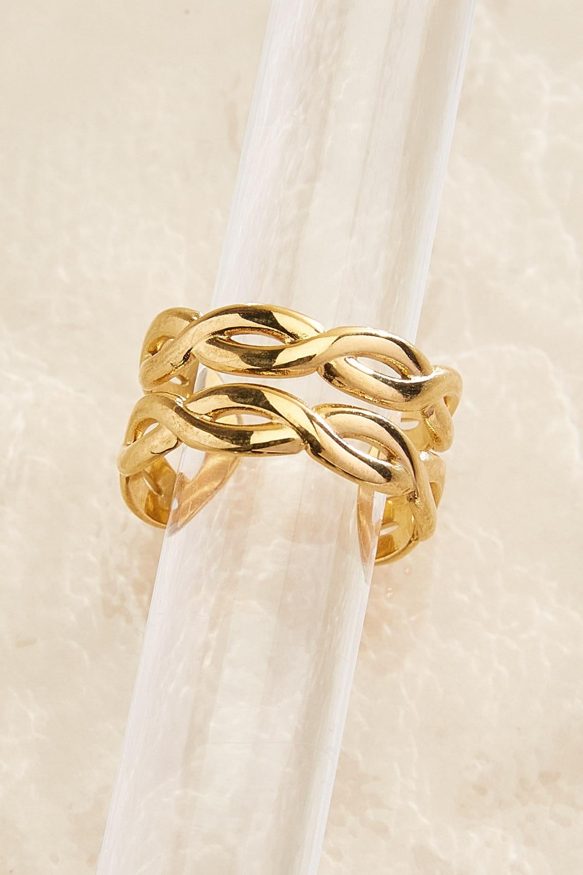 Versona waterproof rope textured ring GOLD