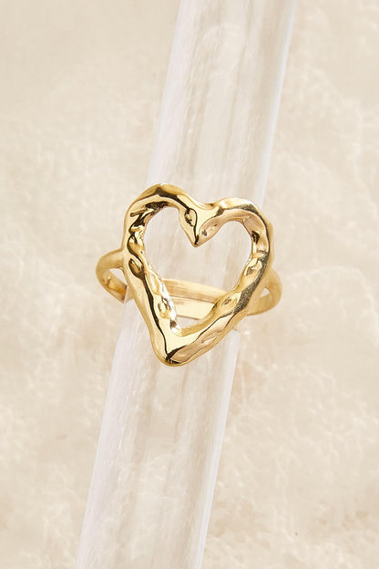 Versona waterproof hammered heart ring GOLD