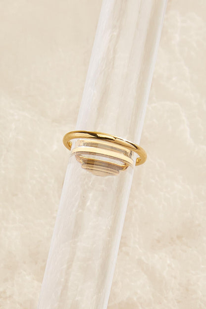 Versona waterproof heart stone ring GOLD