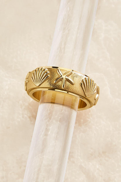 Versona waterproof sea life icon fidget ring GOLD