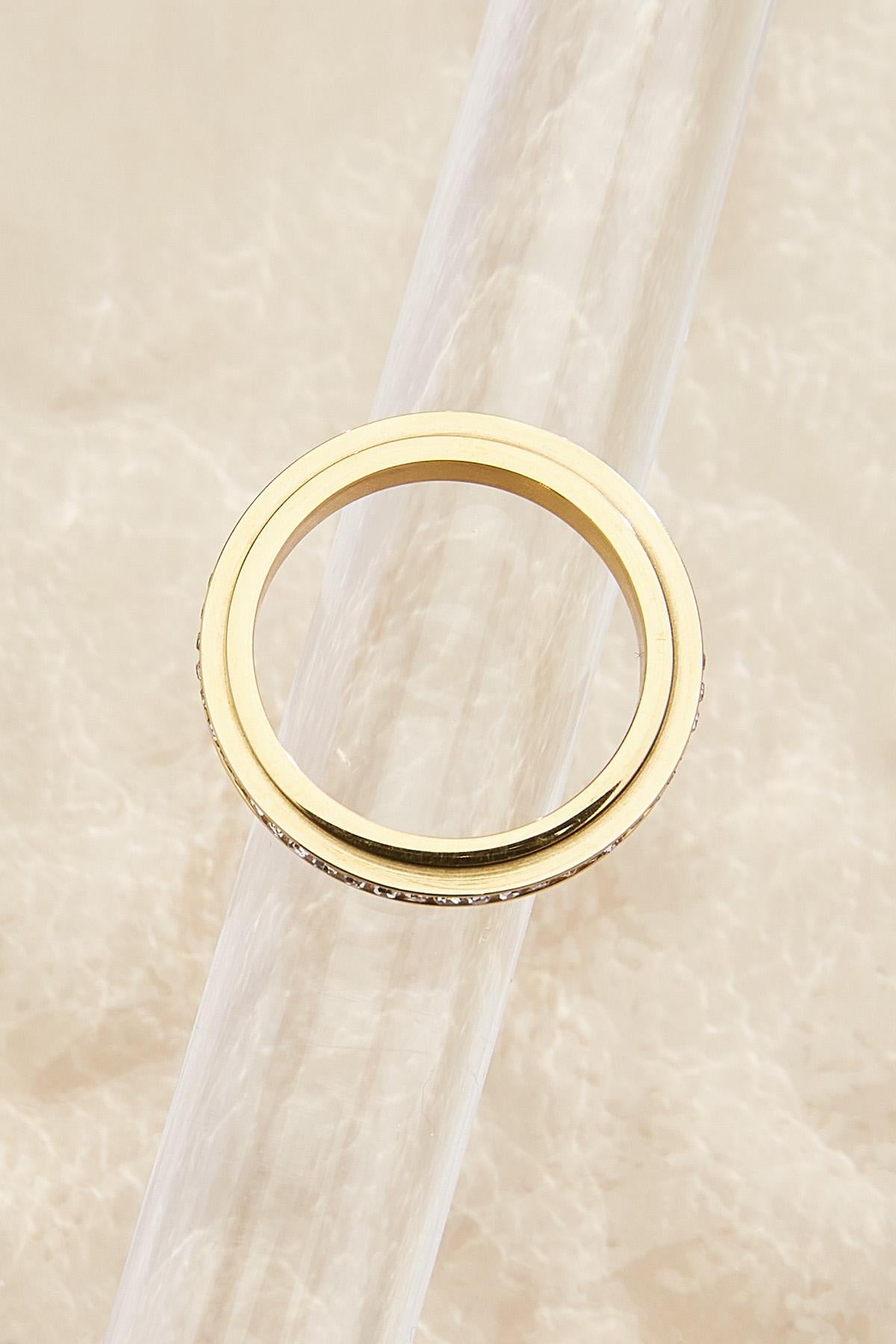 Versona waterproof glass embellished fidget ring GOLD