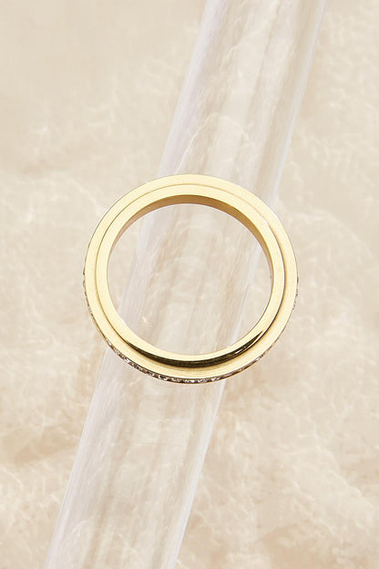 Versona waterproof glass embellished fidget ring GOLD