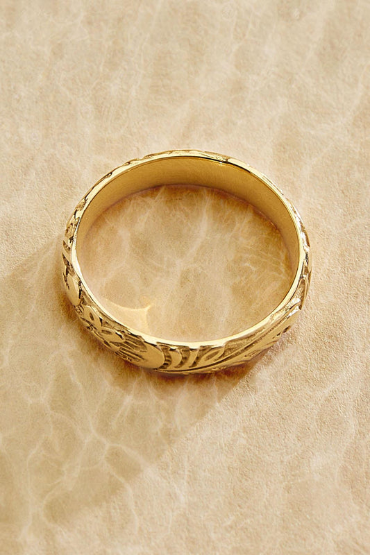 Versona waterproof western engraved ring GOLD