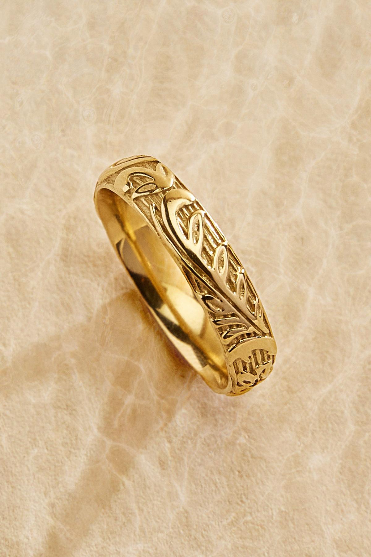 Versona waterproof western engraved ring GOLD