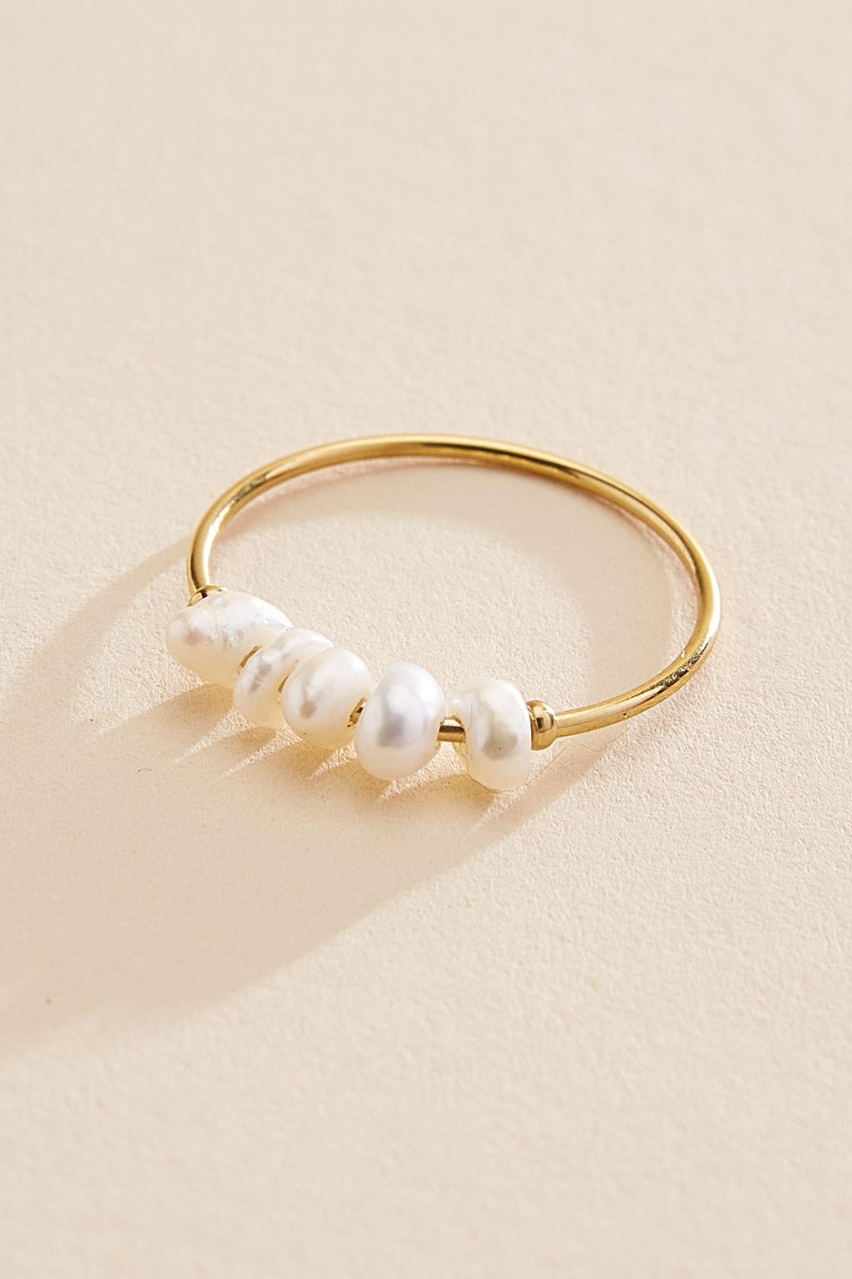 Versona waterproof pearl fidget ring GOLD