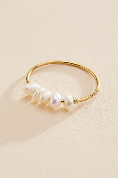 Versona waterproof pearl fidget ring GOLD