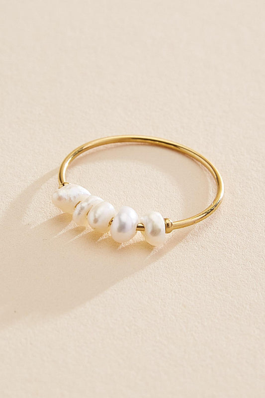 Versona waterproof pearl fidget ring GOLD