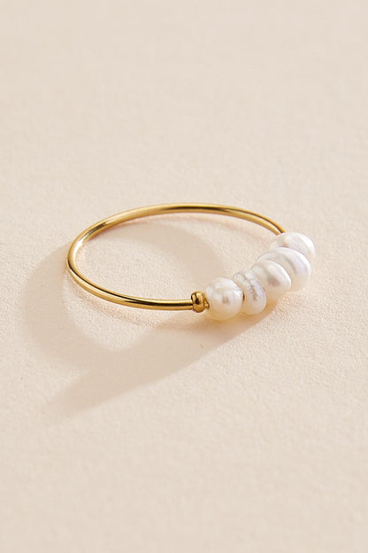 Versona waterproof pearl fidget ring GOLD