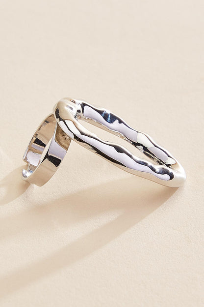 Versona hammered silver oval ring SILVER