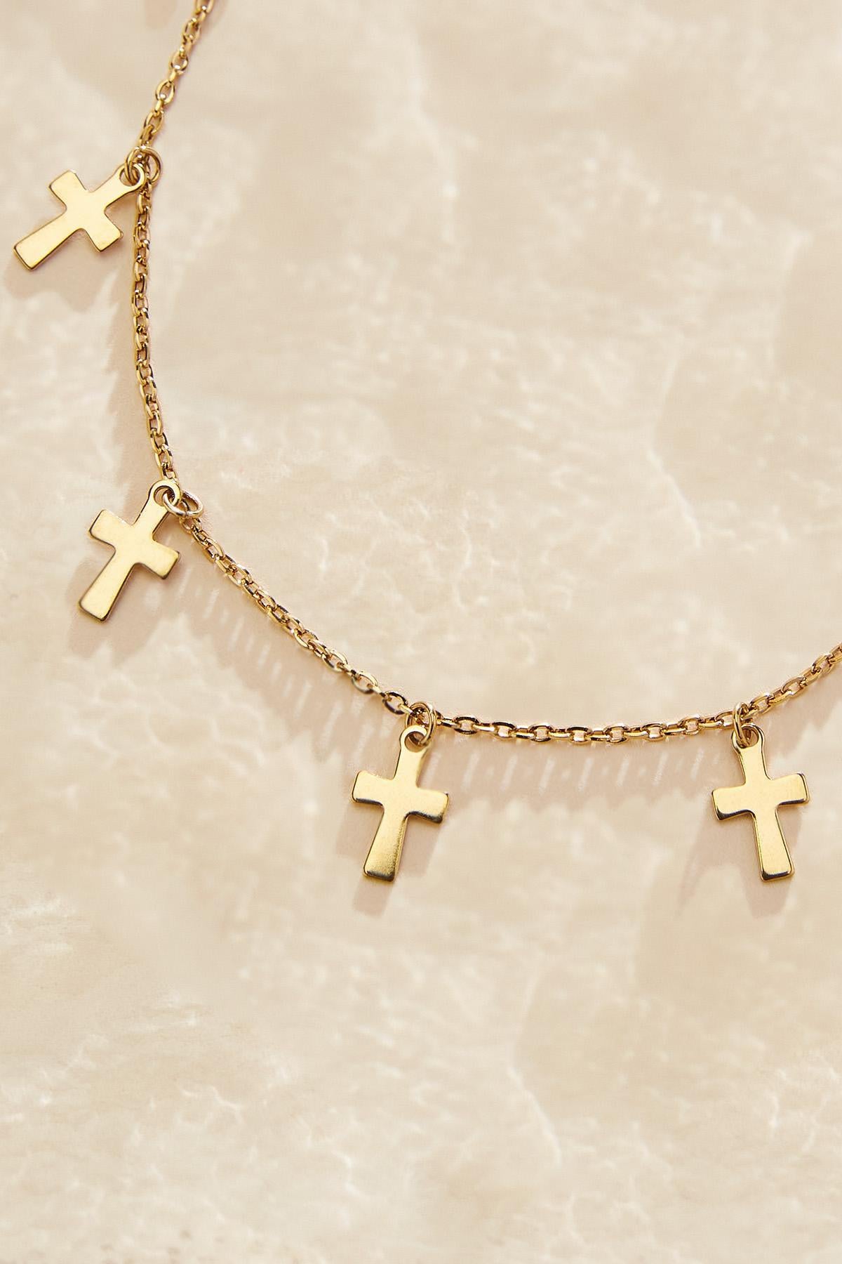 Versona waterproof cross icon anklet GOLD