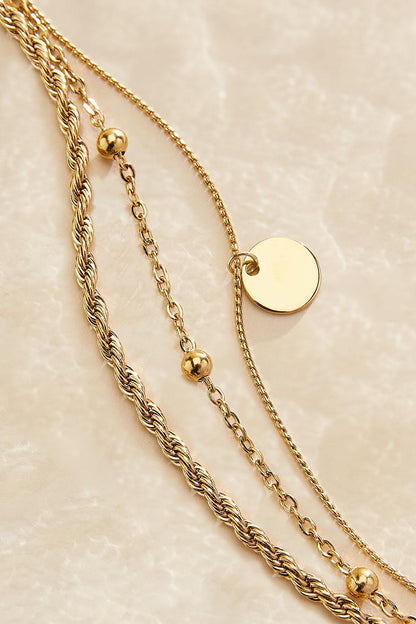 Versona waterproof layered ball chain anklet GOLD