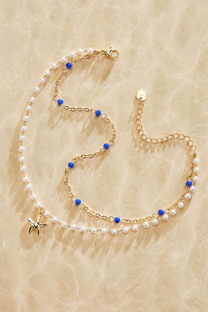 Versona waterproof layered starfish anklet GOLD